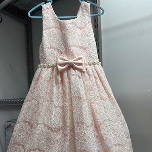 American princess blush and white kids dress 6x